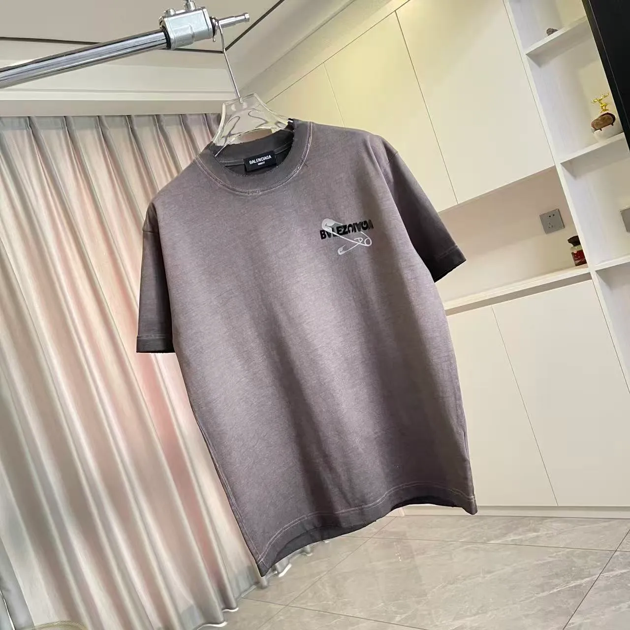 BALENCI*GA 2026 New Arrival logo 320g T Same Style Size：S M L XL XXL ：Black White Gray